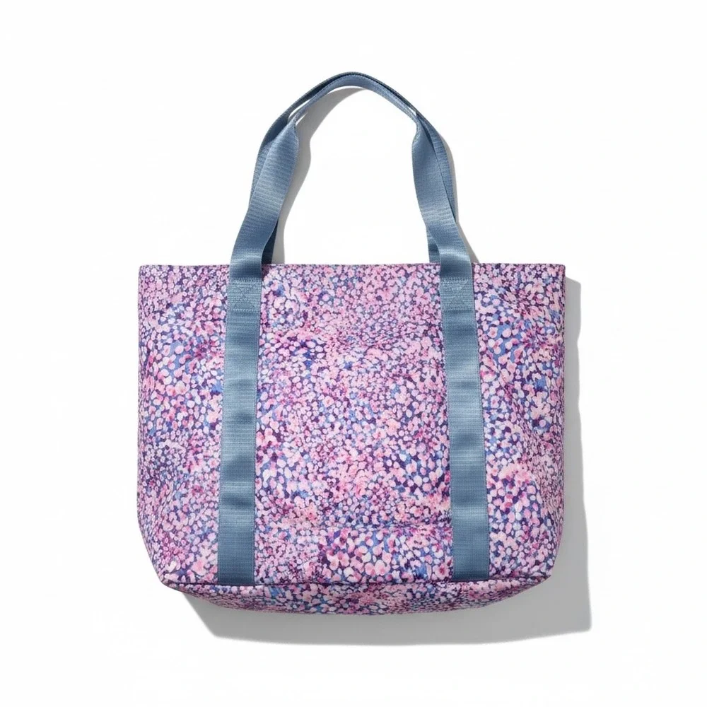 Wildfox Violet Purple Abstract Floral Print Zip Top Tote Bag NWT‎ HBW0181923271